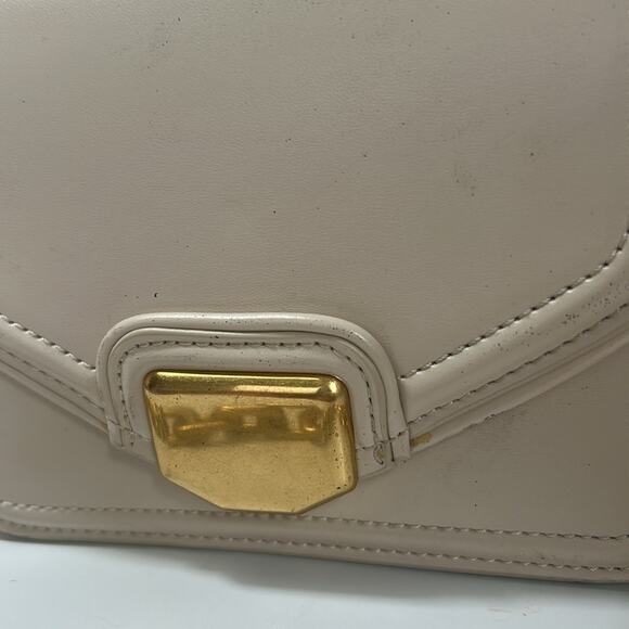 ZARA Cream Crossbody Bag with Gold Chain Detail Gently Used - Picture 4 of 9